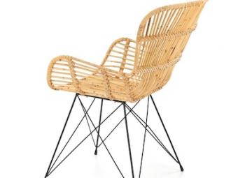 Halmar meble K-335 szék - fekete/natur rattan Kerti bútor