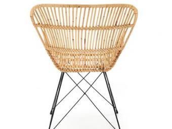 Halmar meble K-335 szék - fekete/natur rattan Kerti bútor