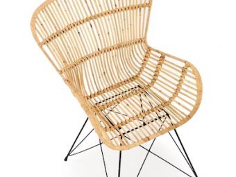 Halmar meble K-335 szék - fekete/natur rattan Kerti bútor