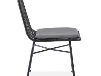 Halmar meble K-401 szék - fekete/fekete rattan/szürke Kerti bútor