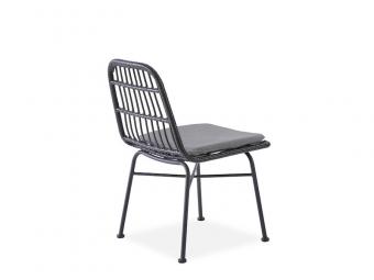 Halmar meble K-401 szék - fekete/fekete rattan/szürke Kerti bútor