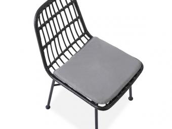 Halmar meble K-401 szék - fekete/fekete rattan/szürke Kerti bútor