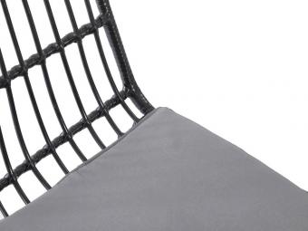 Halmar meble K-401 szék - fekete/fekete rattan/szürke Kerti bútor