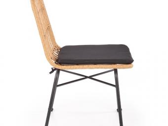 Halmar meble K-401 szék - fekete/natur rattan/sötét szürke Kerti bútor