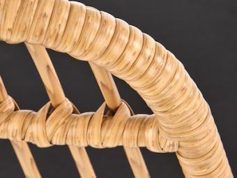 Halmar meble K-401 szék - fekete/natur rattan/sötét szürke Kerti bútor