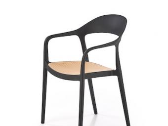 Halmar meble K-530 szék - fekete/natur PP Kerti bútor