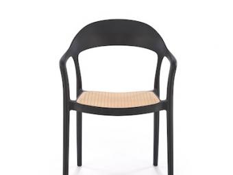 Halmar meble K-530 szék - fekete/natur PP Kerti bútor