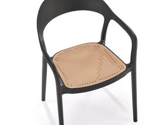 Halmar meble K-530 szék - fekete/natur PP Kerti bútor