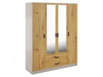 Mebelbos meble Kami SZL4D2S gardróbszekrény - kasmir/artisan tölgy Elemes hálószobák