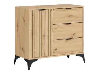 BRW Meble Lamea KOM1D3S komód - fekete/artisan tölgy Elemes nappali bútorok