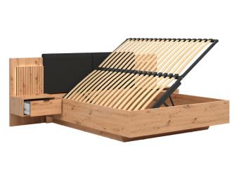 BRW Meble Lamea LOZ160B2 franciaágy keret - artisan tölgy/fekete Elemes nappali bútorok