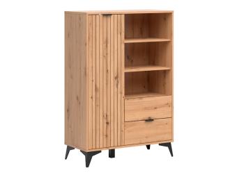 BRW Meble Lamea REG1D2S komód - fekete/artisan tölgy Elemes nappali bútorok