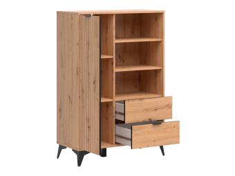 BRW Meble Lamea REG1D2S komód - fekete/artisan tölgy Elemes nappali bútorok