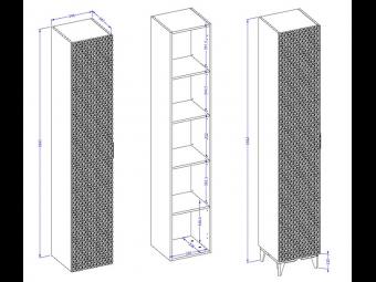 Helvetia meble Laura 17 fali elem - fekete Elemes fürdőszoba bútorok
