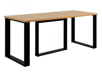 BRW Meble Loft 130/180 étkezőasztal - fekete/wotan tölgy Étkező