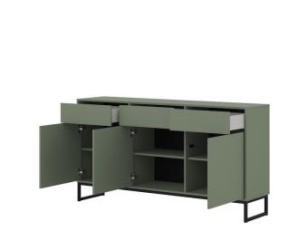Helvetia meble Loft III 43 komód - fekete/fenyő zöld Elemes nappali bútorok
