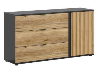BRW Meble Luen KOM1D3S komód - fekete/mauvella tölgy/tegola tölgy Elemes nappali bútorok