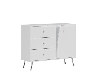 Liveo meble Luxor LX-02 komód - fehér/fényes fehér Elemes nappali bútorok