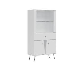 Liveo meble Luxor LX-04 vitrin - fehér/fényes fehér Elemes nappali bútorok