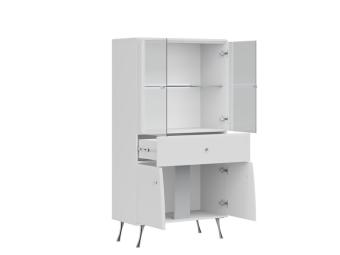 Liveo meble Luxor LX-04 vitrin - fehér/fényes fehér Elemes nappali bútorok