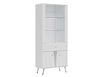 Liveo meble Luxor LX-06 vitrin - fehér/fényes fehér Elemes nappali bútorok