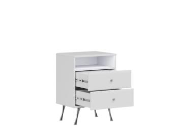 Liveo meble Luxor LX-11 éjjeliszekrény - fehér/fényes fehér Elemes nappali bútorok