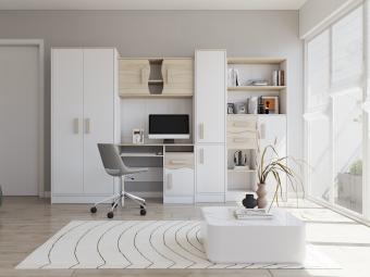 Idzczak meble Macius szekrénysor - fehér/világos sonoma tölgy/világos sonoma tölgy Ifjúsági bútor