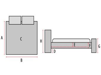 Malaga velvet 140 franciaágy keret