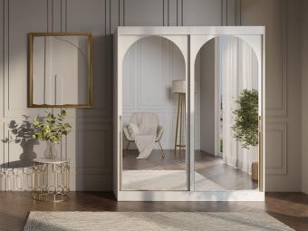 Jurek meble Modin 180 tolóajtós gardróbszekrény - fehér Hálószoba