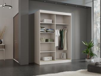 Jurek meble Modin 180 tolóajtós gardróbszekrény - fehér Hálószoba