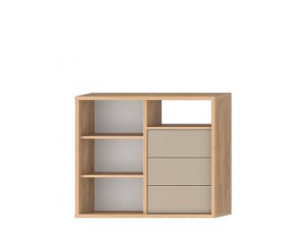 délity bútor Modulo J-04 komód - kőszürke - goldcraft tölgy Elemes nappali bútorok