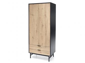 Halmar meble Murano S-01 akasztós polcos szekrény - fekete/artisan tölgy Elemes nappali bútorok