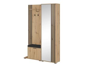 Piaski meble Nelly előszoba garnitúra - artisan tölgy/fekete/kronos 07 Előszoba