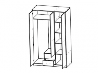 BRW Gerbor Pol Nepo SZF3D2S gardróbszekrény - világos sonoma tölgy Elemes nappali bútorok