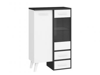Meblocross meble Nordis NOR-11 vitrin - fekete/fehér Elemes nappali bútorok