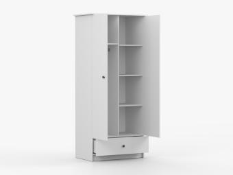 Idzczak meble Olaf 01 akasztós polcos szekrény - fehér/fekete Elemes ifjúsági bútorok