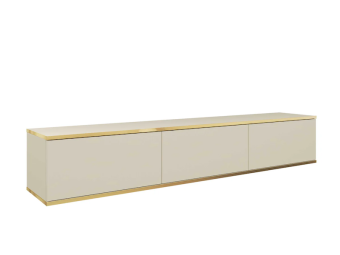 Piaski meble Oro RTV135L TV állvány - arany/világos bézs Elemes nappali bútorok