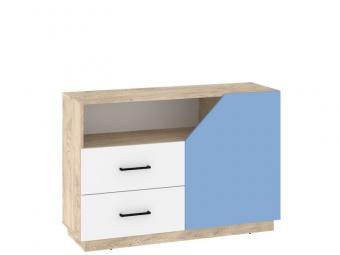 Meblocross meble Pax 05 komód - endgrain tölgy/világos kék/fehér Elemes nappali bútorok
