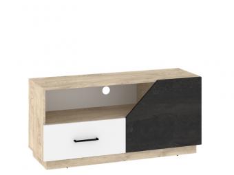 Meblocross meble Pax 21 TV állvány - endgrain tölgy/beton fekete/fehér Elemes nappali bútorok