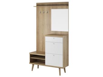 Piaski meble Primo PG110 előszoba garnitúra - riviera tölgy/fehér Elemes nappali bútorok