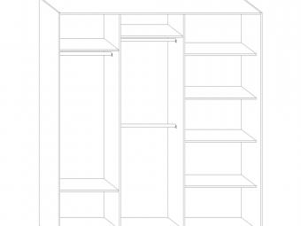 Meblocross meble Puerto 220D tolóajtós gardróbszekrény - világos sonoma tölgy/sötét sonoma tölgy Hálószoba