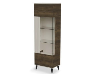Halmar meble Random W-01 vitrin - kasmir/sötét dió Elemes nappali bútorok