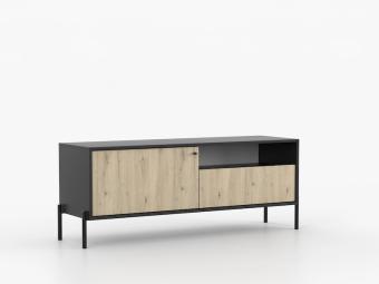 Idzczak meble Ravi 04 TV állvány - fekete/artisan tölgy Elemes nappali bútorok