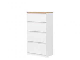 Liveo meble Remi RM-04 komód - fehér/evoke tölgy Elemes nappali bútorok