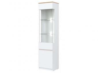 Liveo meble Remi RM-07 led vitrin - fehér/evoke tölgy Elemes nappali bútorok