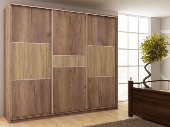 Meblocross meble Rico 220D tolóajtós gardróbszekrény - craft tobaco/craft arany Hálószoba