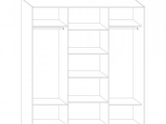Meblocross meble Rico 240C tolóajtós gardróbszekrény - craft tobaco/craft arany Hálószoba