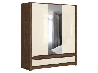 BRW Meble Ruso SZF2D1M3S akasztós polcos szekrény - april tölgy/fényes gyöngyfény Elemes nappali bútorok