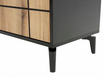 Liveo meble S-line AG-100 TV állvány - fekete/evoke tölgy Elemes nappali bútorok