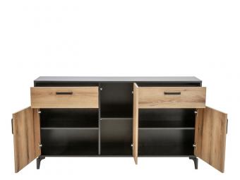 Liveo meble S-line AG-102 komód - fekete/evoke tölgy Elemes nappali bútorok
